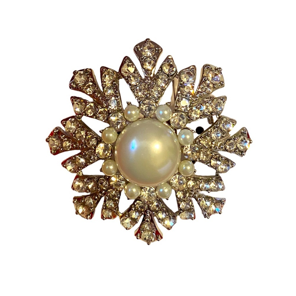 {Charter Club} Snowflake Rhinestone Brooch